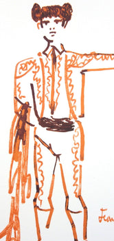Jean Cocteau, Composition, Taureaux, Lithograph