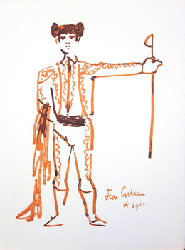 Jean Cocteau, Composition, Taureaux, Lithograph