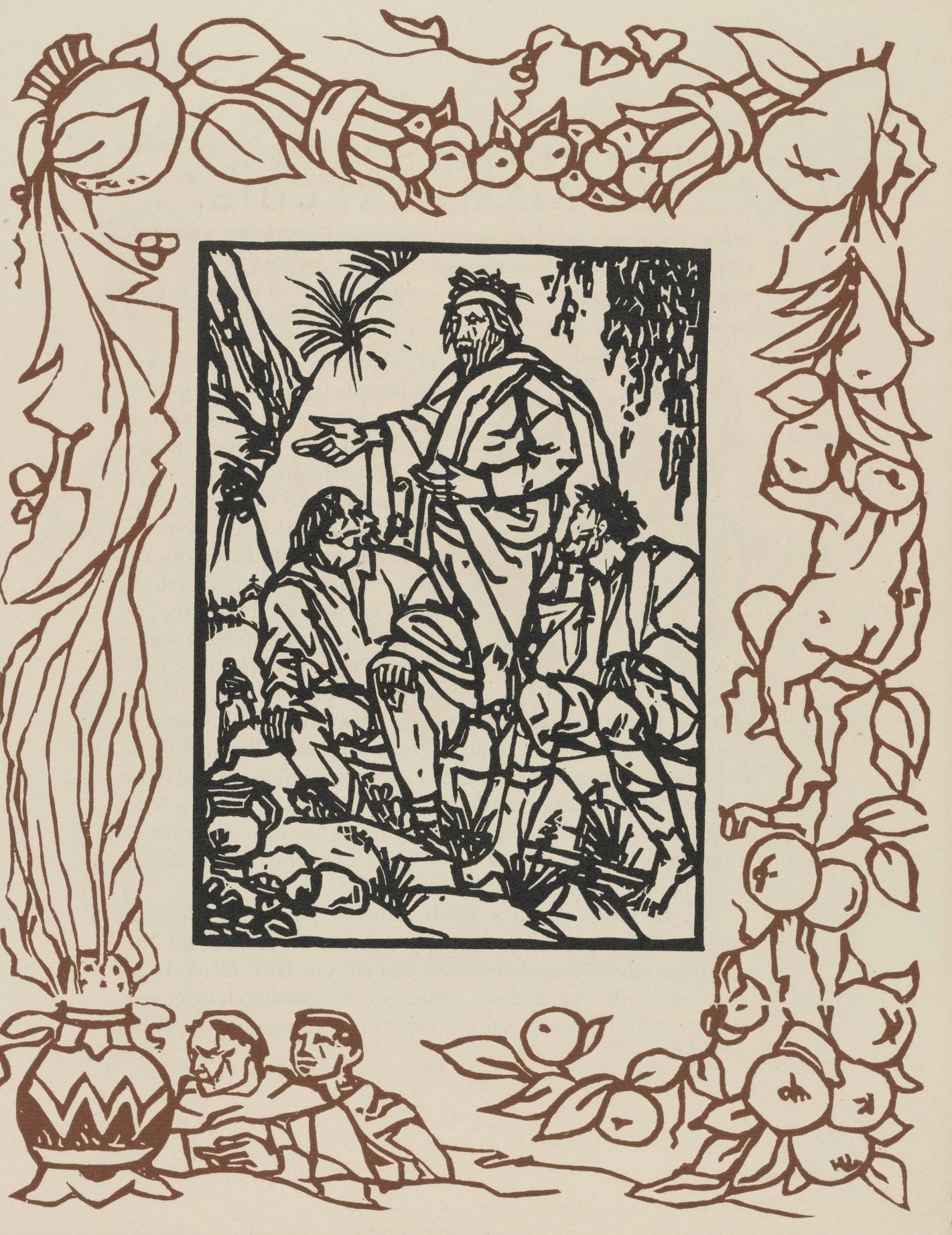 Mile Bernard, Composition (Morane, No. 100), Les Petites Fleurs De St. Franoise, Woodcut