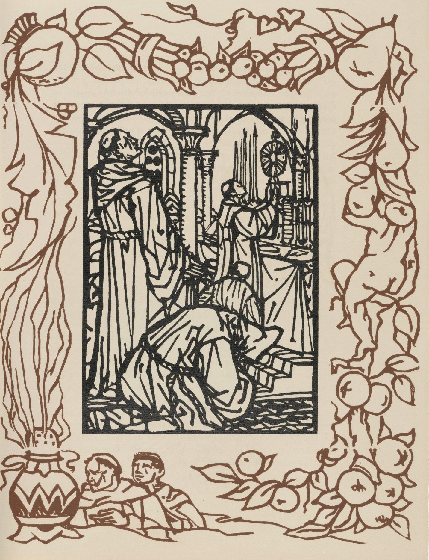 Mile Bernard, Composition (Morane, No. 100), Les Petites Fleurs De St. Franoise, Woodcut