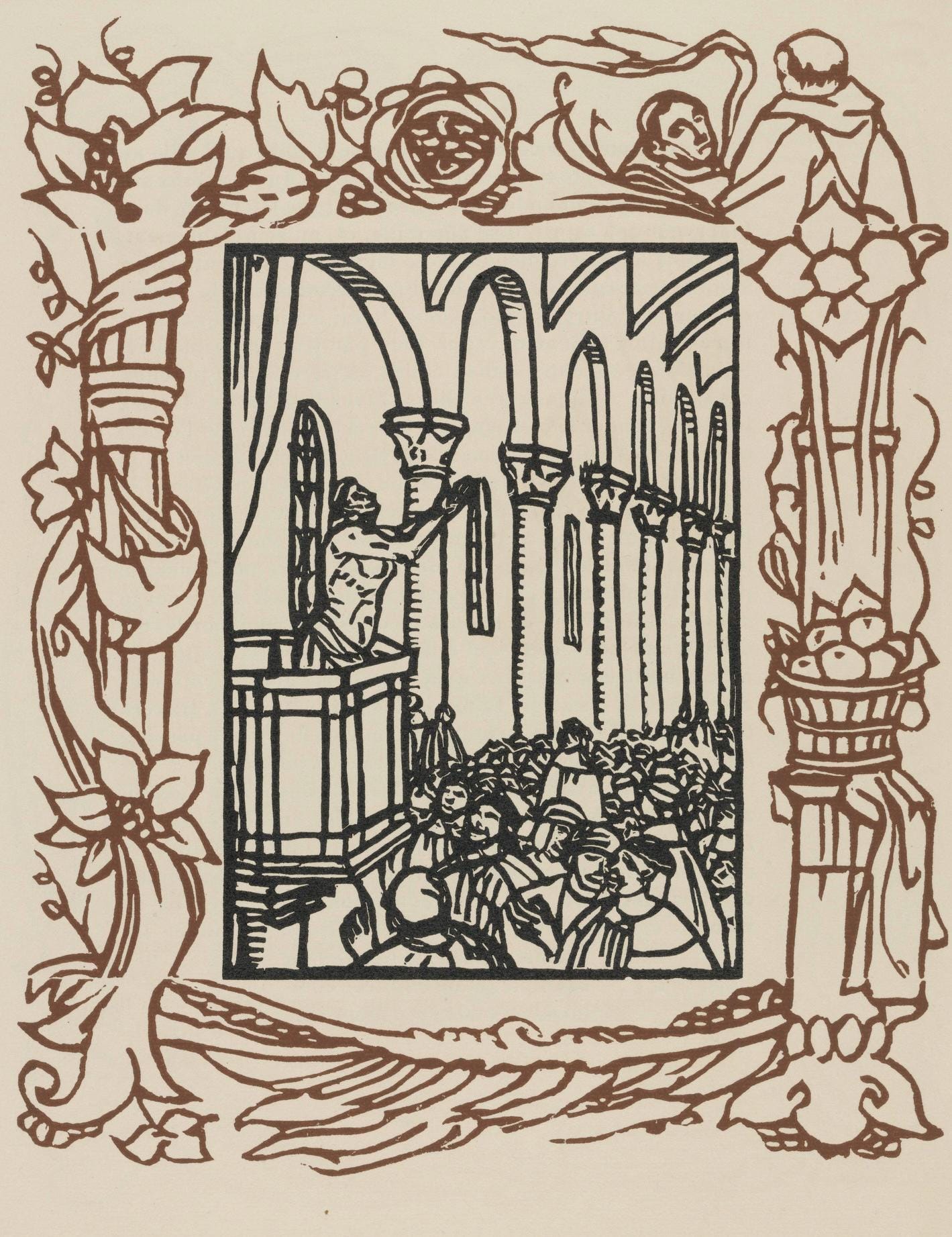 Mile Bernard, Composition (Morane, No. 100), Les Petites Fleurs De St. Franoise, Woodcut