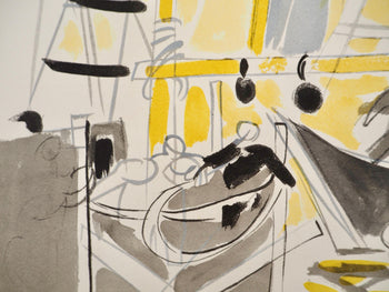 Douard Pignon, Composition, Arbres Et Voiles, Lithograph