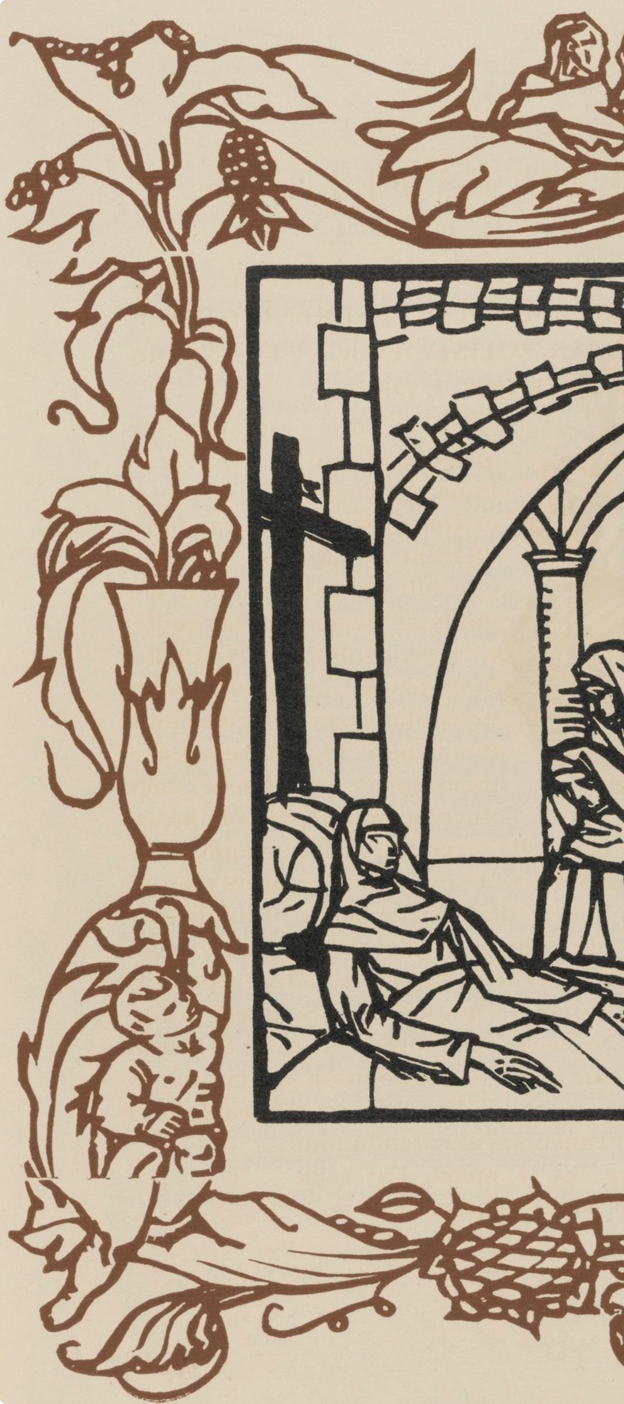 Mile Bernard, Composition (Morane, No. 100), Les Petites Fleurs De St. Franoise, Woodcut