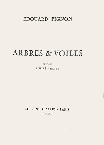 Douard Pignon, Composition, Arbres Et Voiles, Lithograph