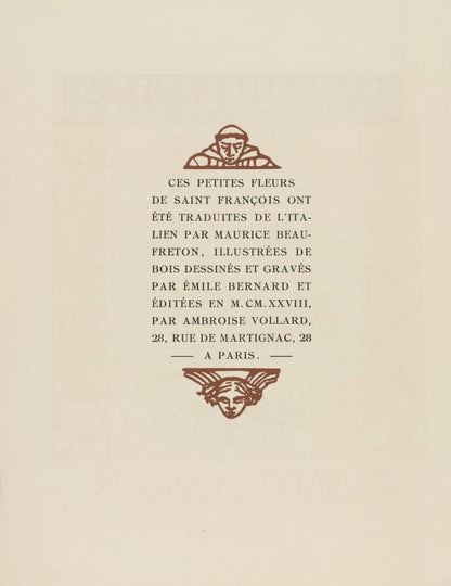 Mile Bernard, Composition (Morane, No. 100), Les Petites Fleurs De St. Franoise, Woodcut