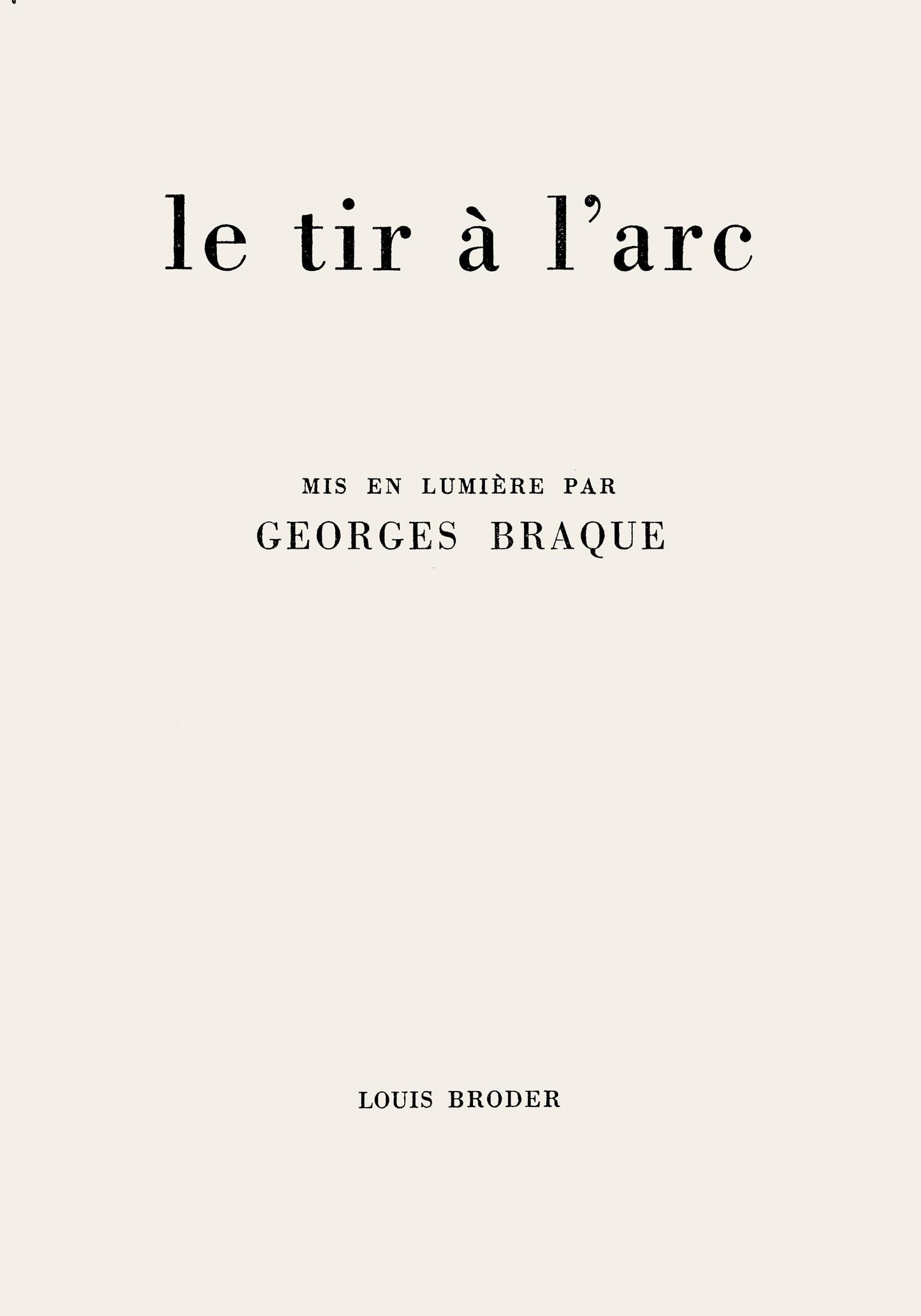 Georges Braque, Composition (Vallier 153), Le Tir L'Arc Mis En Lumire Par Georges Braque, Lithograph