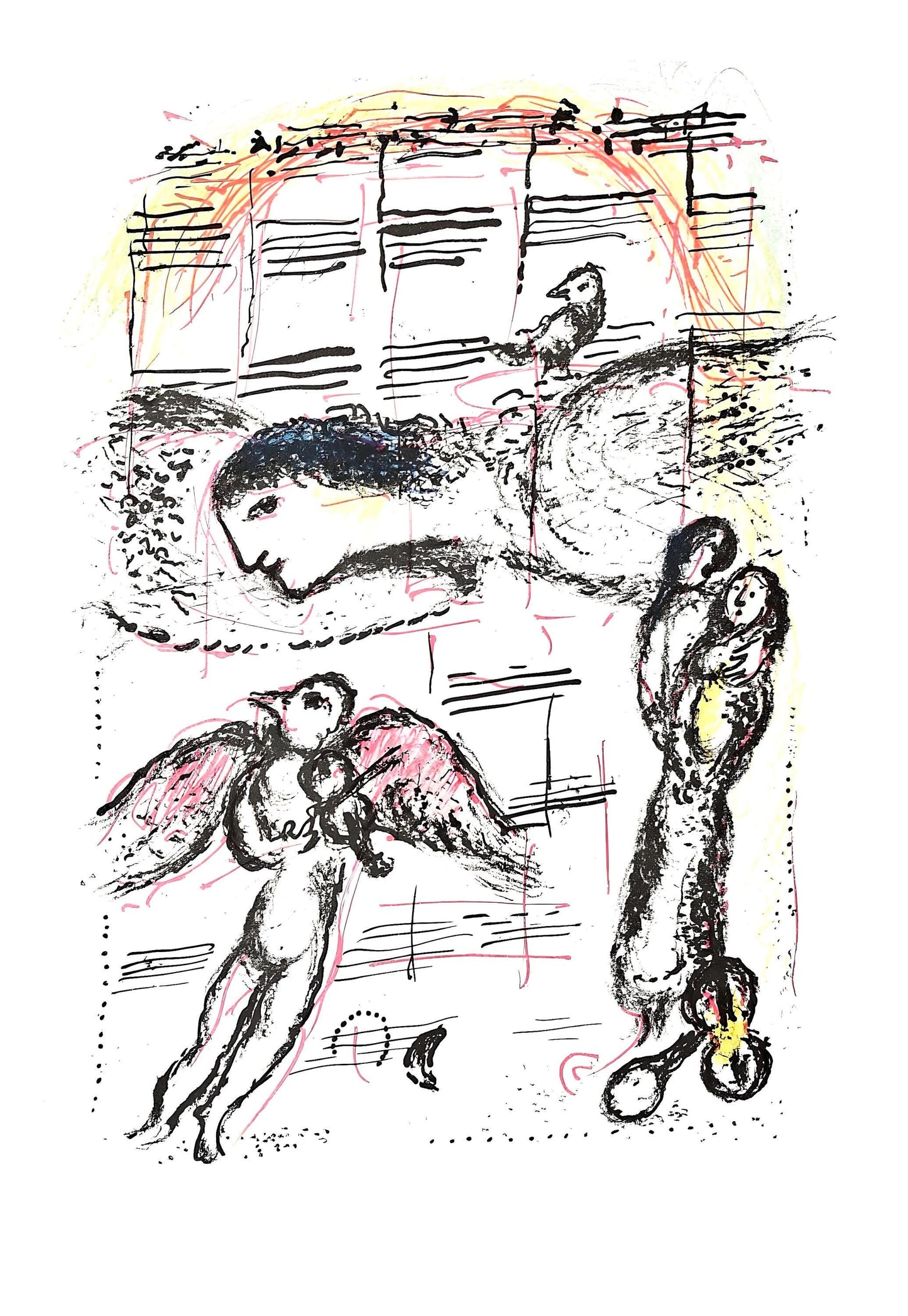 Marc Chagall, Composition (Mourlot 668-677), La Ferie Et Le Royaume, Lithograph