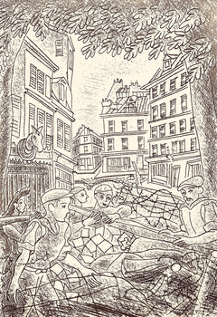 Louis Touchagues, Composition, Jours De Gloire, Histoire De La Libration De Paris, Etching