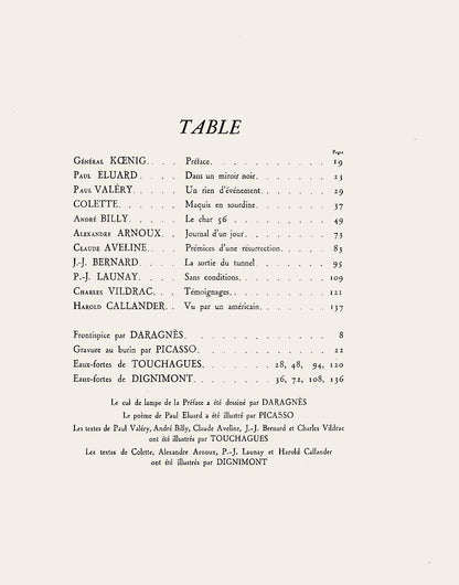 Pablo Picasso, Femme De Face (Bloch 372; Baer 700; Cramer 41), Jours De Gloire, Histoire De La