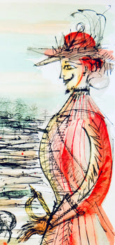 Jean Carzou, Le Berger Et Le Roi, Vingt Fables De La Fontaine, Woodcut