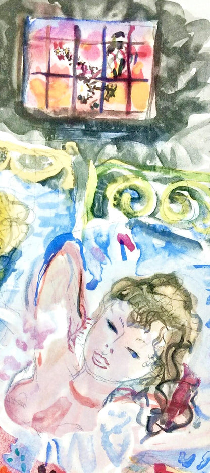 Constantin Terechkovitch, Deux Femmes Se Reposant, Vingt Fables De La Fontaine, Woodcut