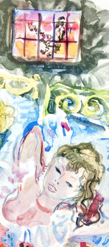 Constantin Terechkovitch, Deux Femmes Se Reposant, Vingt Fables De La Fontaine, Woodcut