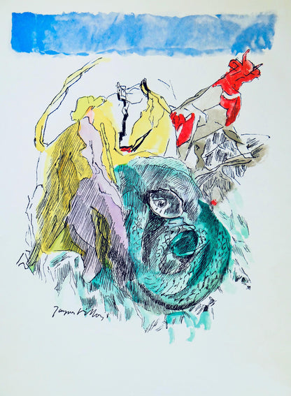 Jacques Villon, Serpent Cubiste, Vingt Fables De La Fontaine, Woodcut
