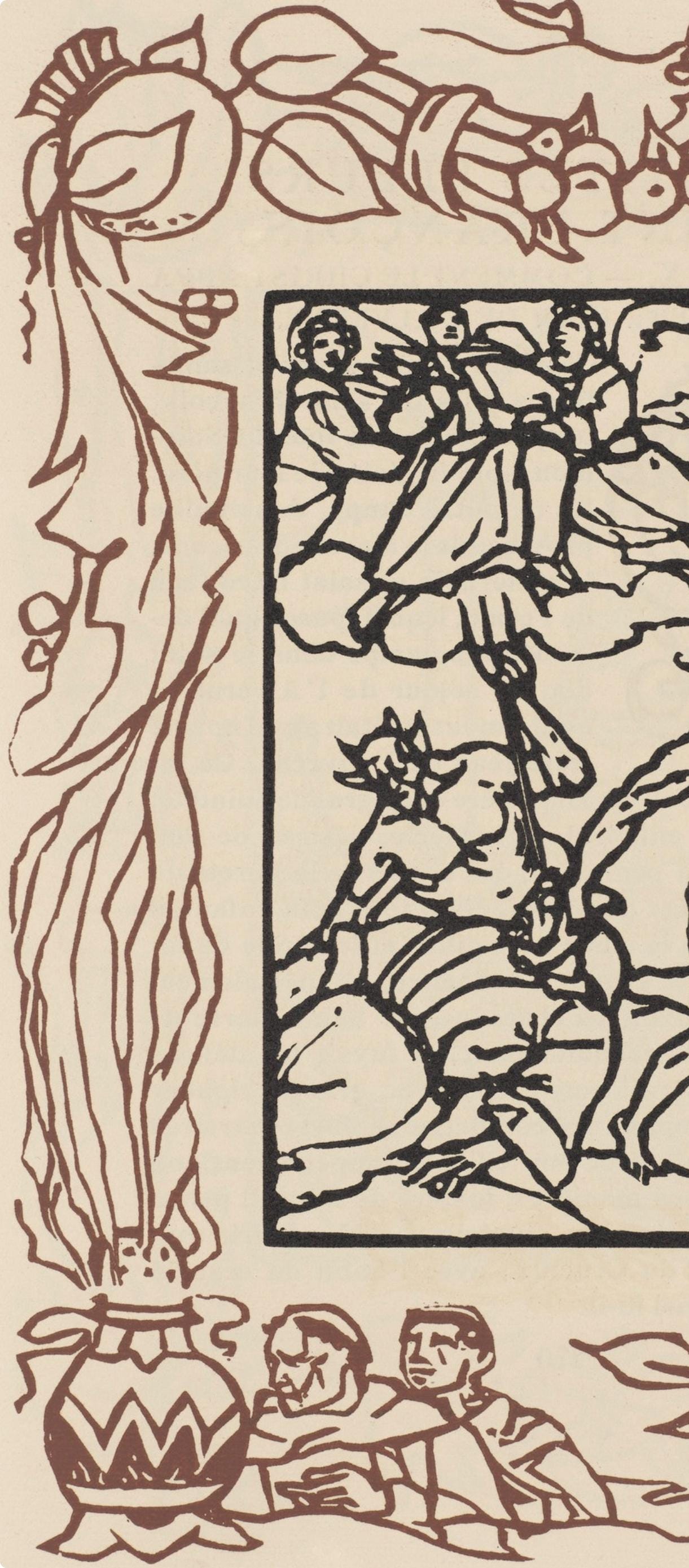 Mile Bernard, Composition (Morane, No. 100), Les Petites Fleurs De St. Franoise, Woodcut
