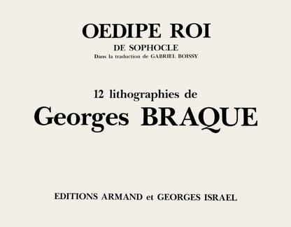 Georges Braque, Composition, Dipe Roi De Sophocle, Lithograph