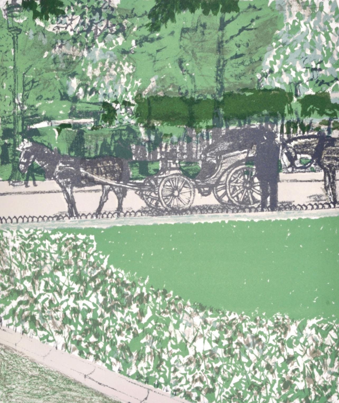 Maurice Brianchon, La Calche Dans Le Parc, Regards Sur Paris, Lithograph