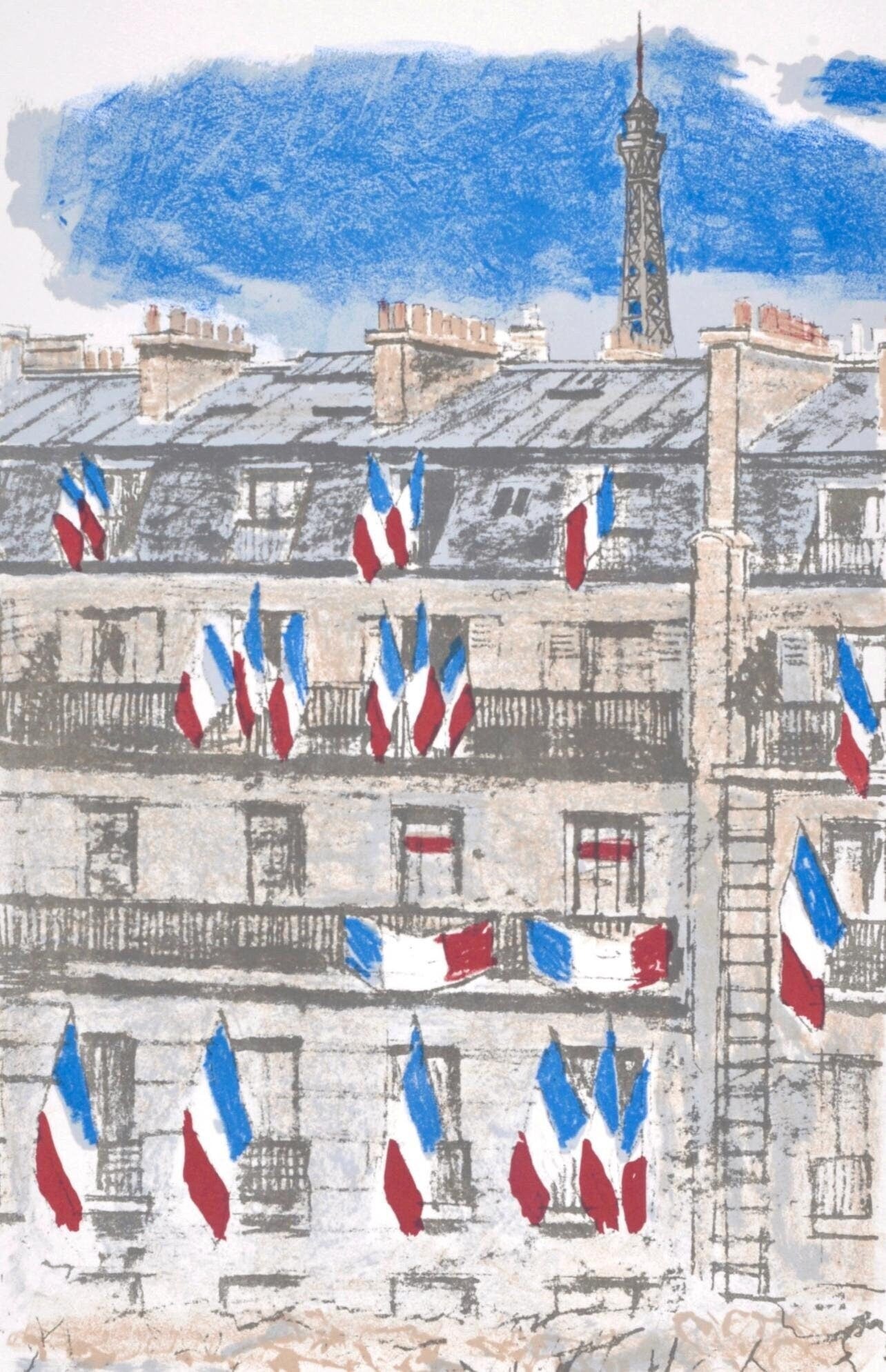 Maurice Brianchon, Le Tricolore, Regards Sur Paris, Lithograph