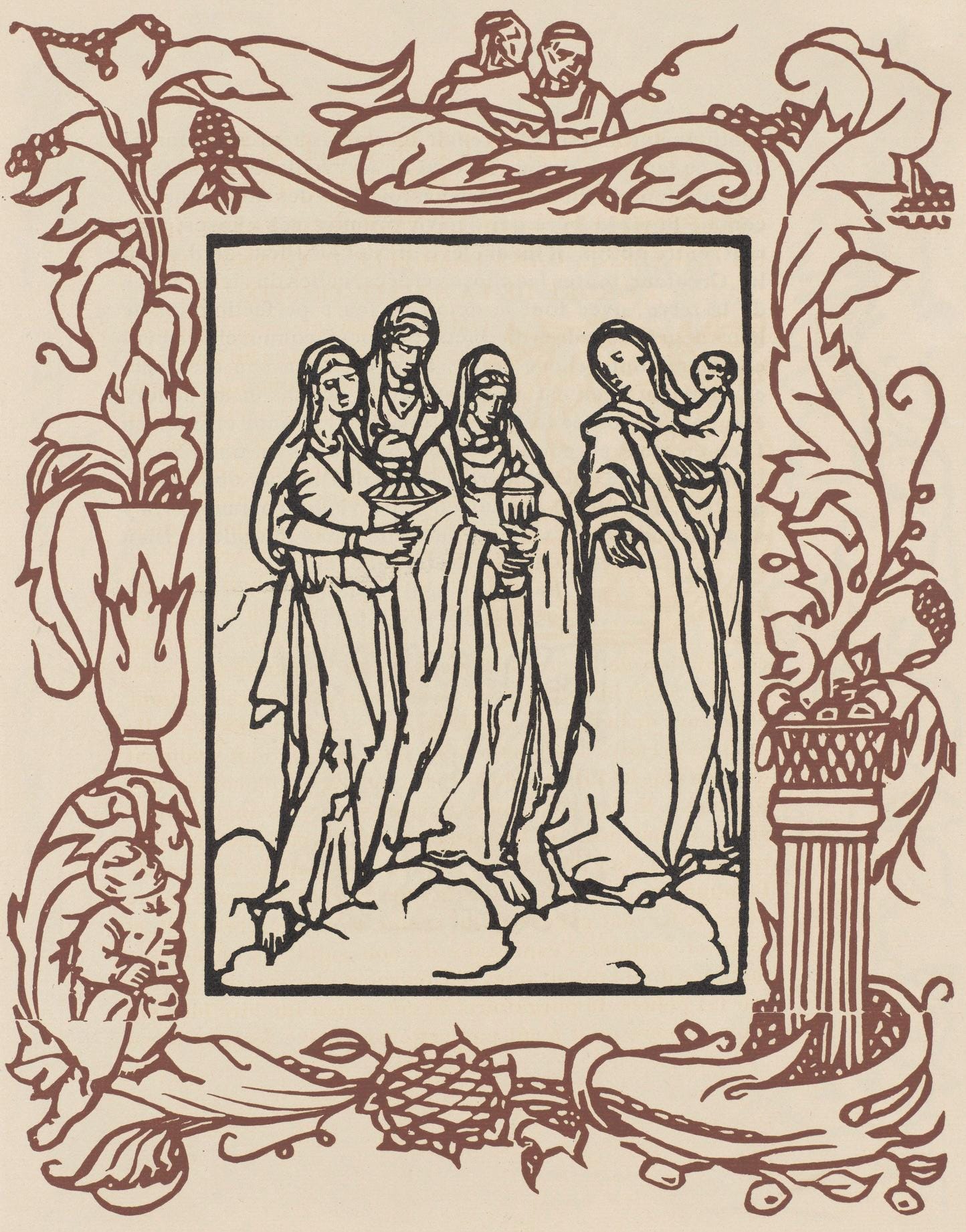 Mile Bernard, Composition (Morane, No. 100), Les Petites Fleurs De St. Franoise, Woodcut