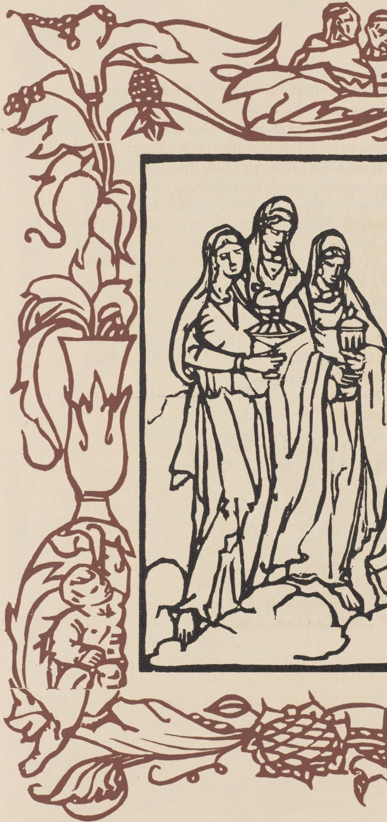 Mile Bernard, Composition (Morane, No. 100), Les Petites Fleurs De St. Franoise, Woodcut