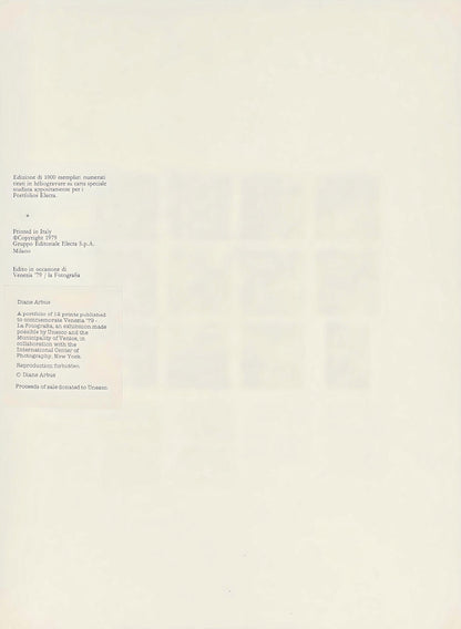 Diane Arbus, Composition, Diane Arbus, Electa Editrice Portfolios, Hliogravure