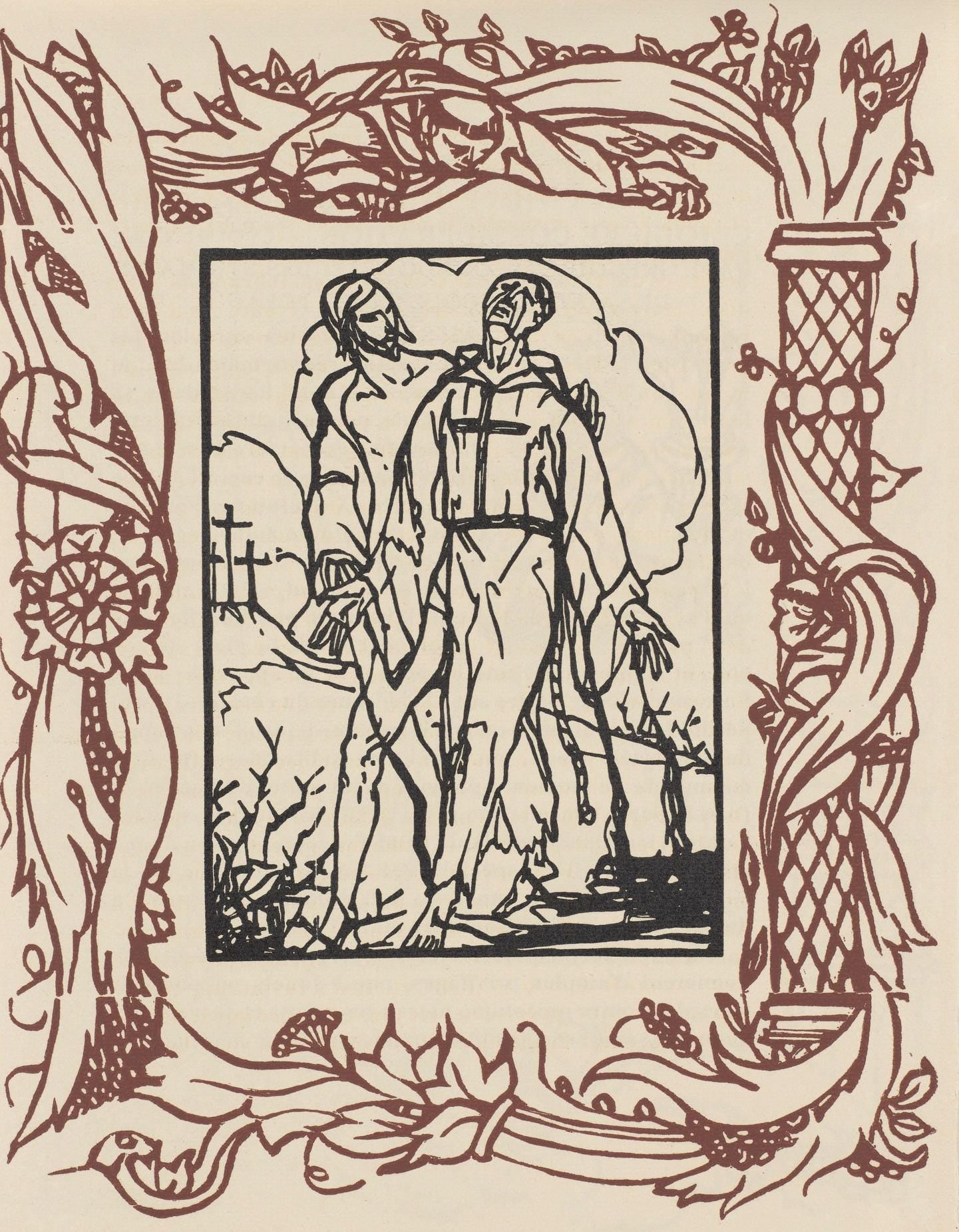 Mile Bernard, Composition (Morane, No. 100), Les Petites Fleurs De St. Franoise, Woodcut