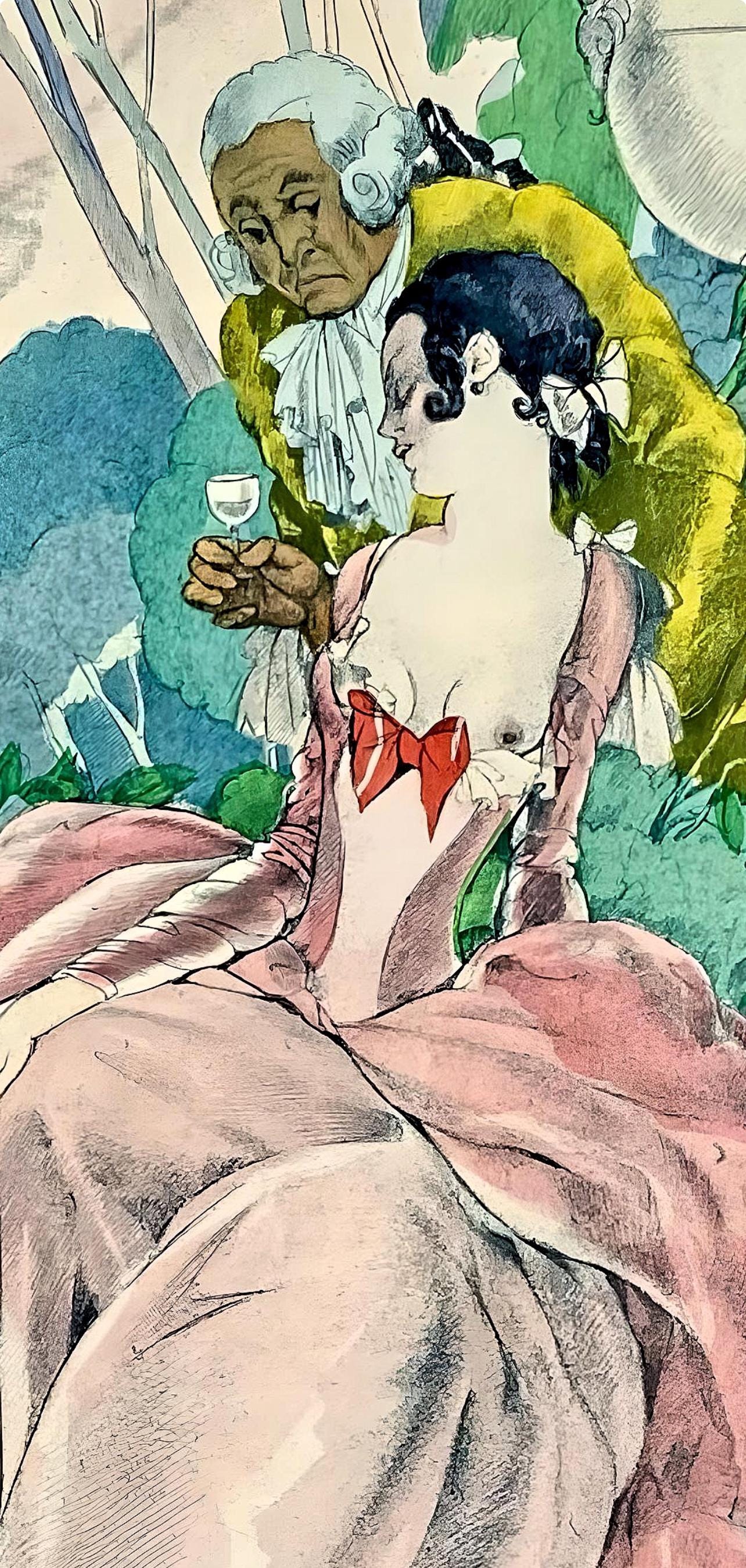 Umberto Brunelleschi, Composition, La Leon D'Amour Dans Un Parc, Lithograph