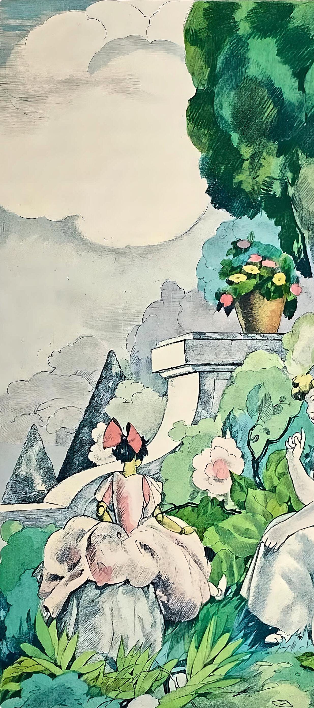 Umberto Brunelleschi, Composition, La Leon D'Amour Dans Un Parc, Lithograph