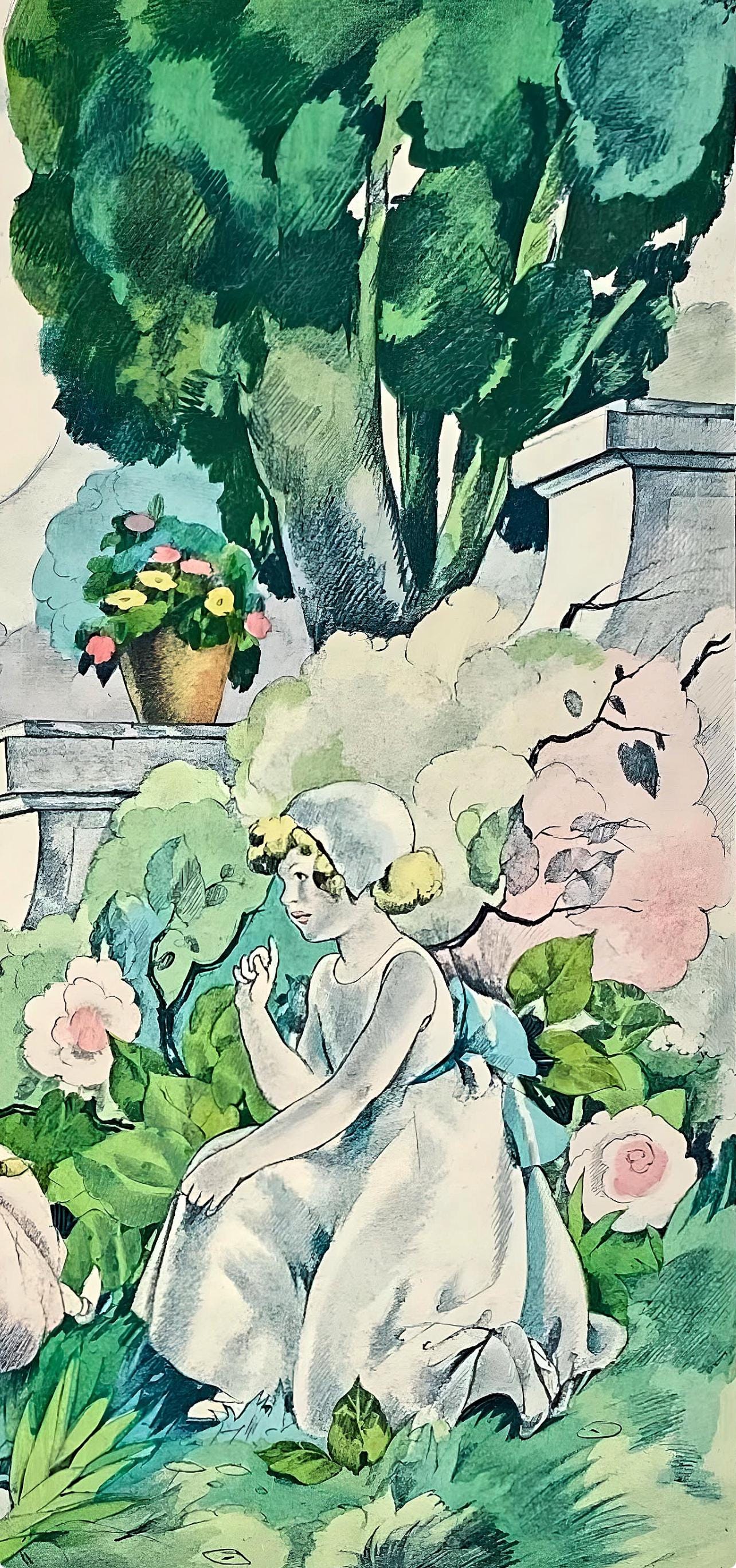 Umberto Brunelleschi, Composition, La Leon D'Amour Dans Un Parc, Lithograph