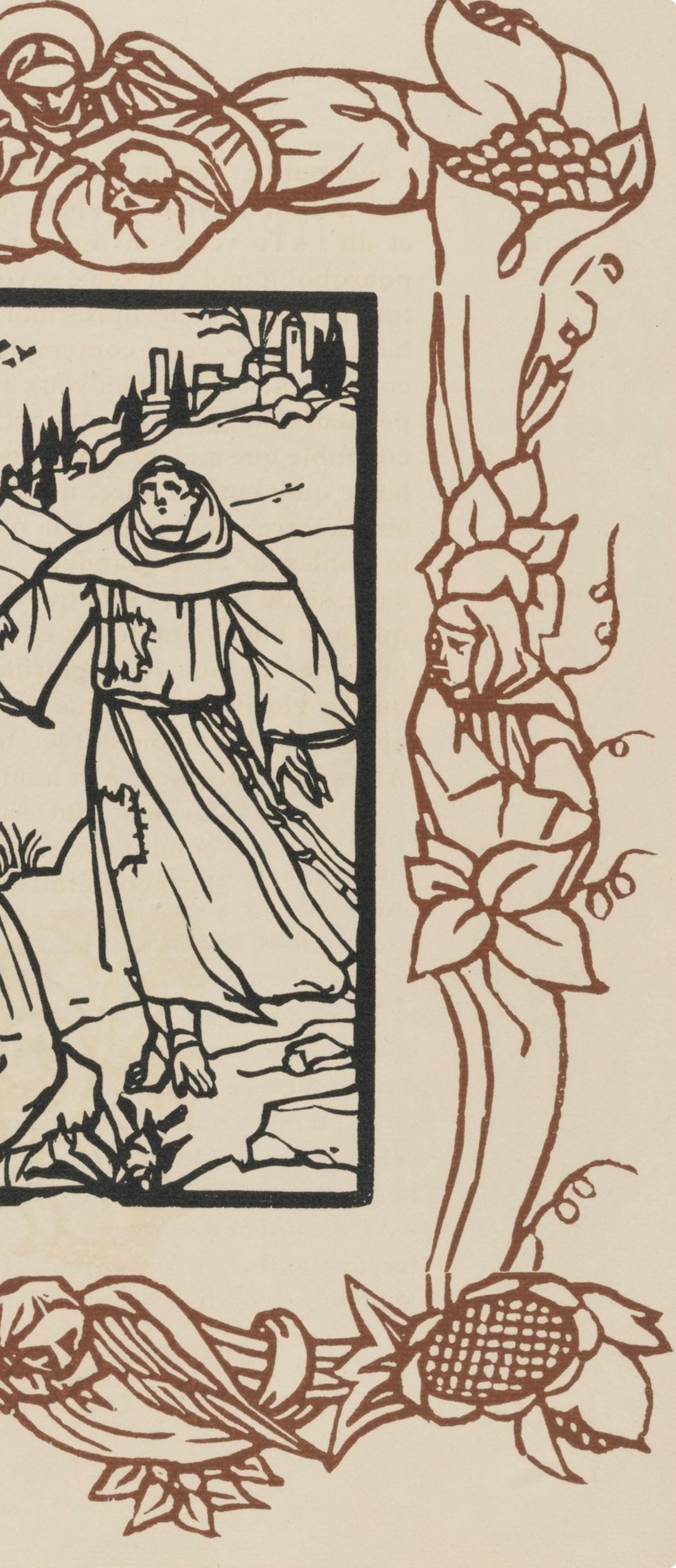 Mile Bernard, Composition (Morane, No. 100), Les Petites Fleurs De St. Franoise, Woodcut