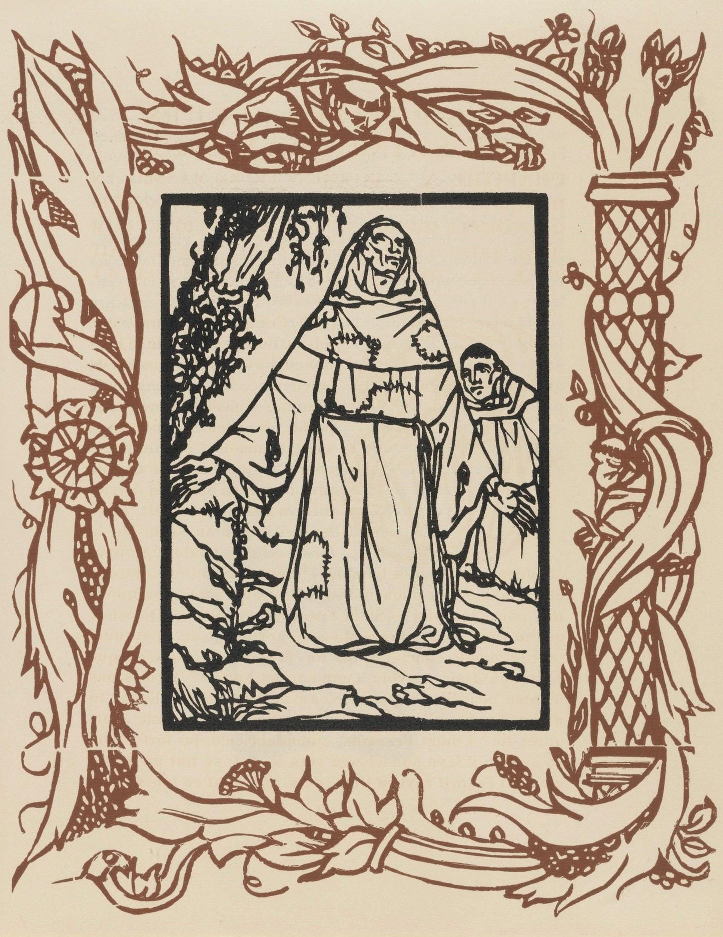 Mile Bernard, Composition (Morane, No. 100), Les Petites Fleurs De St. Franoise, Woodcut