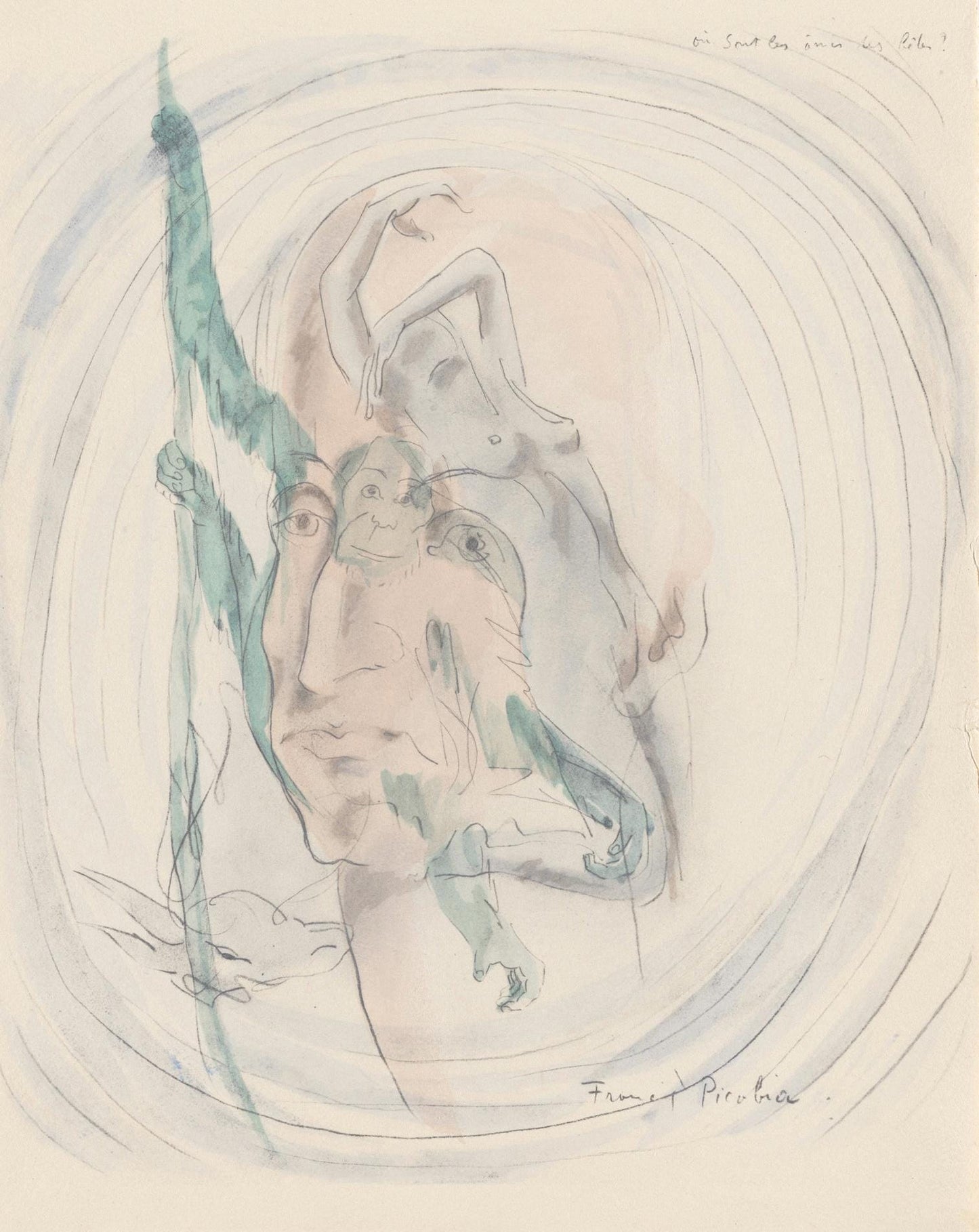 Francis Picabia, Composition, Le Peseur D'Mes (The Weigher Of Souls), Lithograph