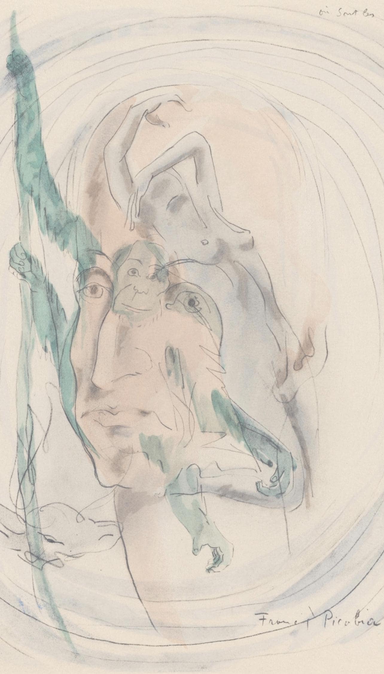 Francis Picabia, Composition, Le Peseur D'Mes (The Weigher Of Souls), Lithograph