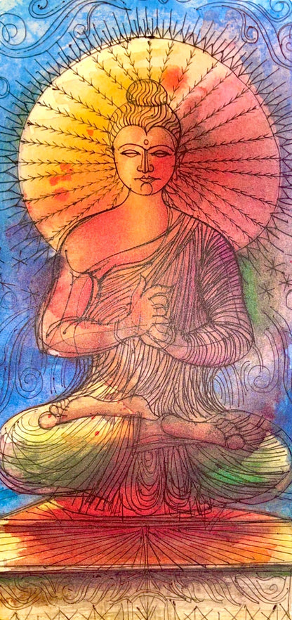 Jean Carzou, Composition, Ce Panorama Du Bouddhisme, Lithograph