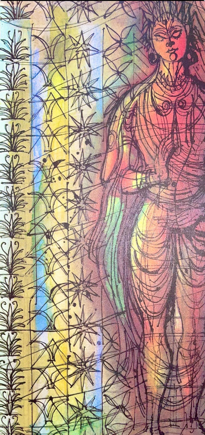 Jean Carzou, Composition, Ce Panorama Du Bouddhisme, Lithograph