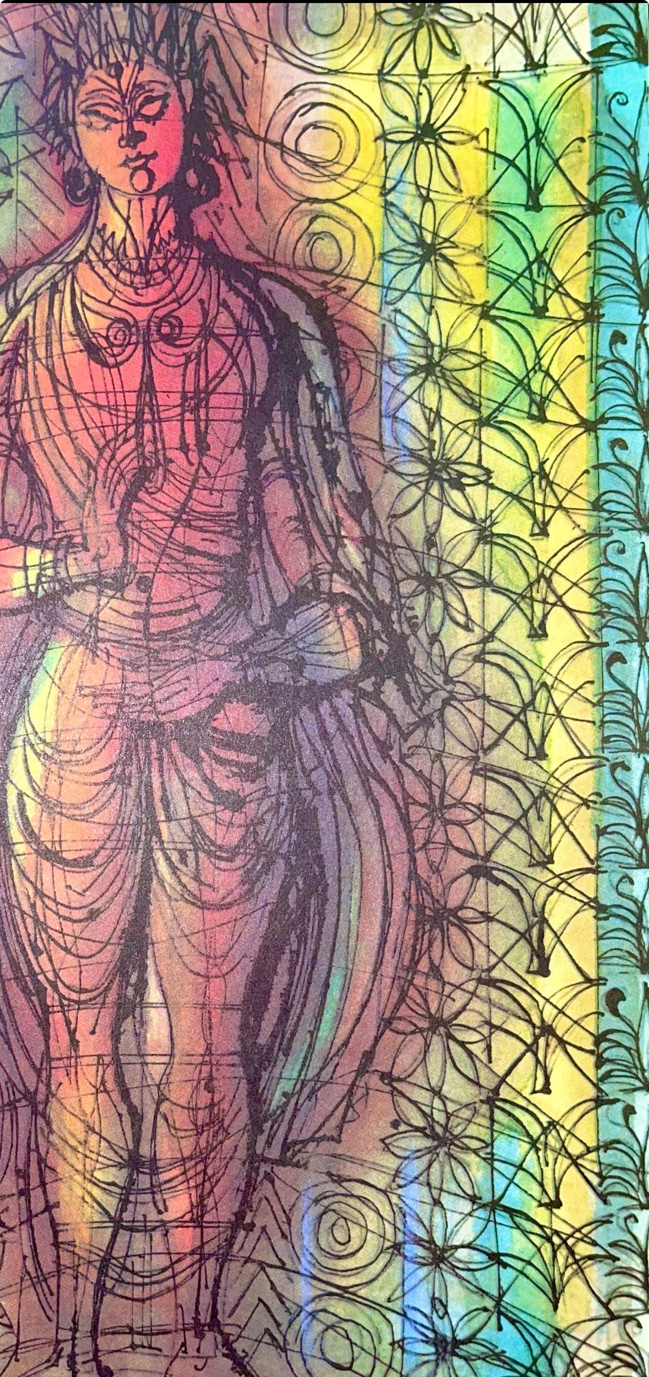 Jean Carzou, Composition, Ce Panorama Du Bouddhisme, Lithograph