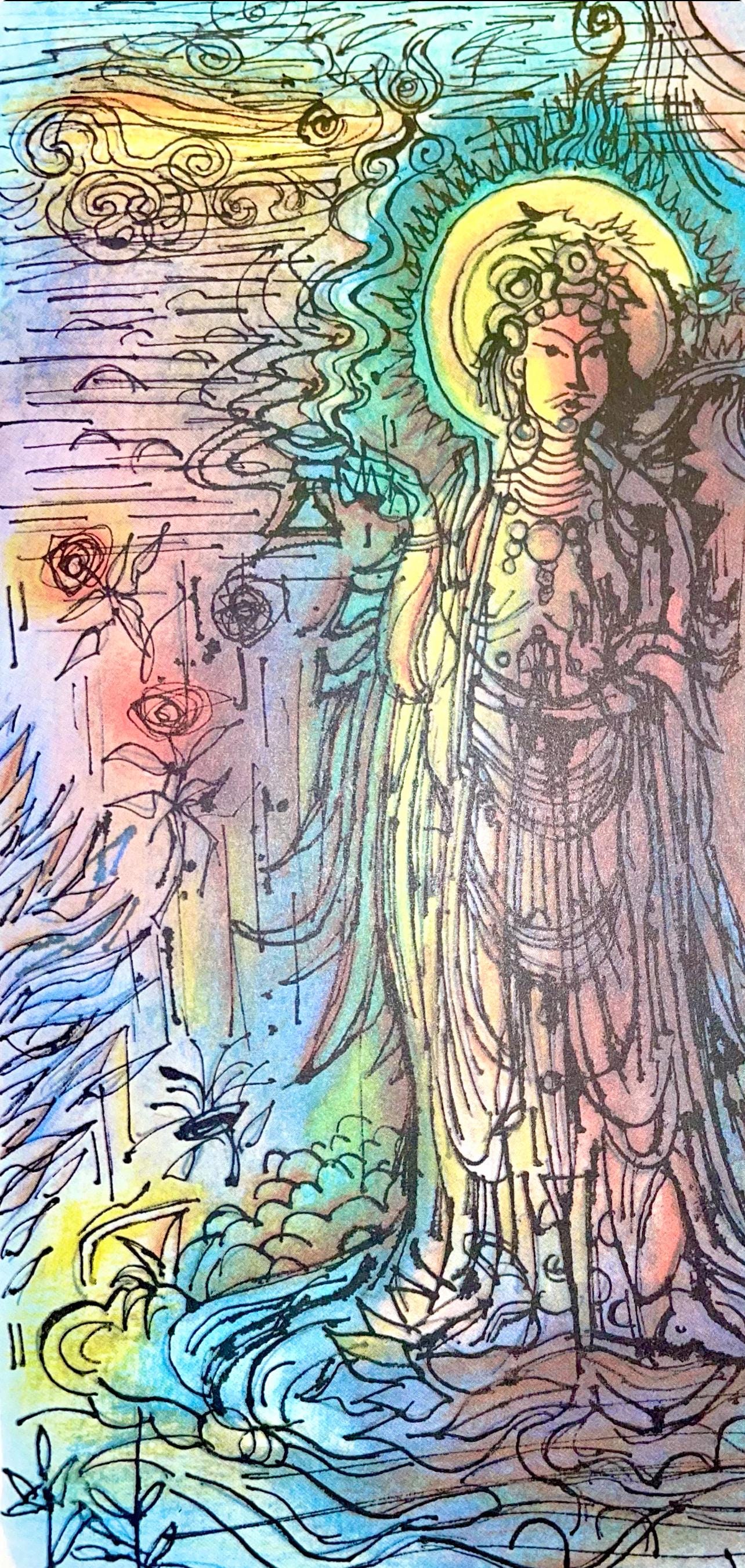 Jean Carzou, Composition, Ce Panorama Du Bouddhisme, Lithograph