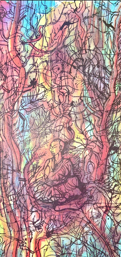 Jean Carzou, Composition, Ce Panorama Du Bouddhisme, Lithograph