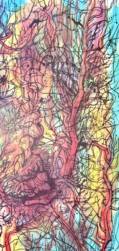 Jean Carzou, Composition, Ce Panorama Du Bouddhisme, Lithograph