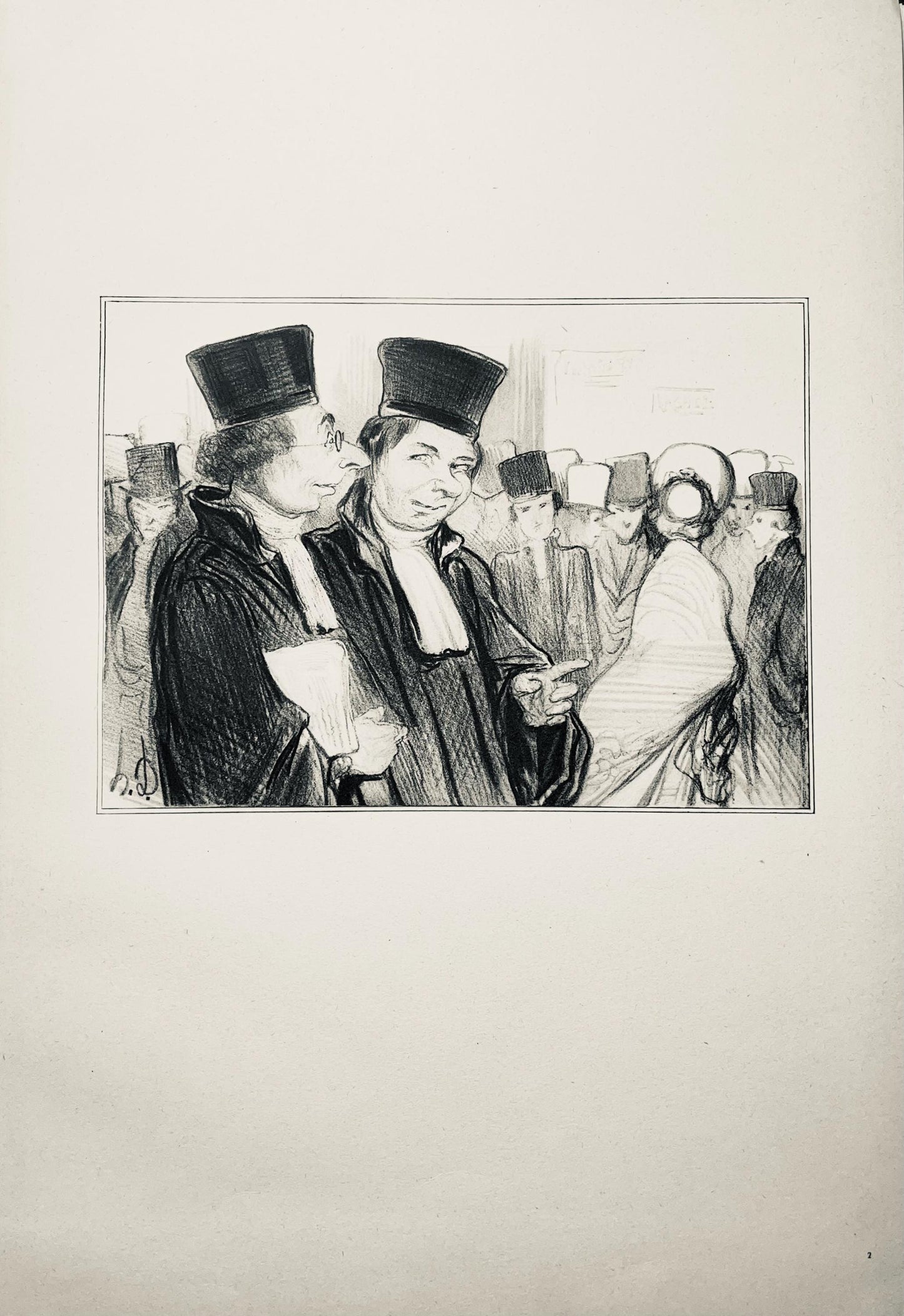 Honor Daumier, Composition, Honor Daumier, Law And Justice, Lithograph