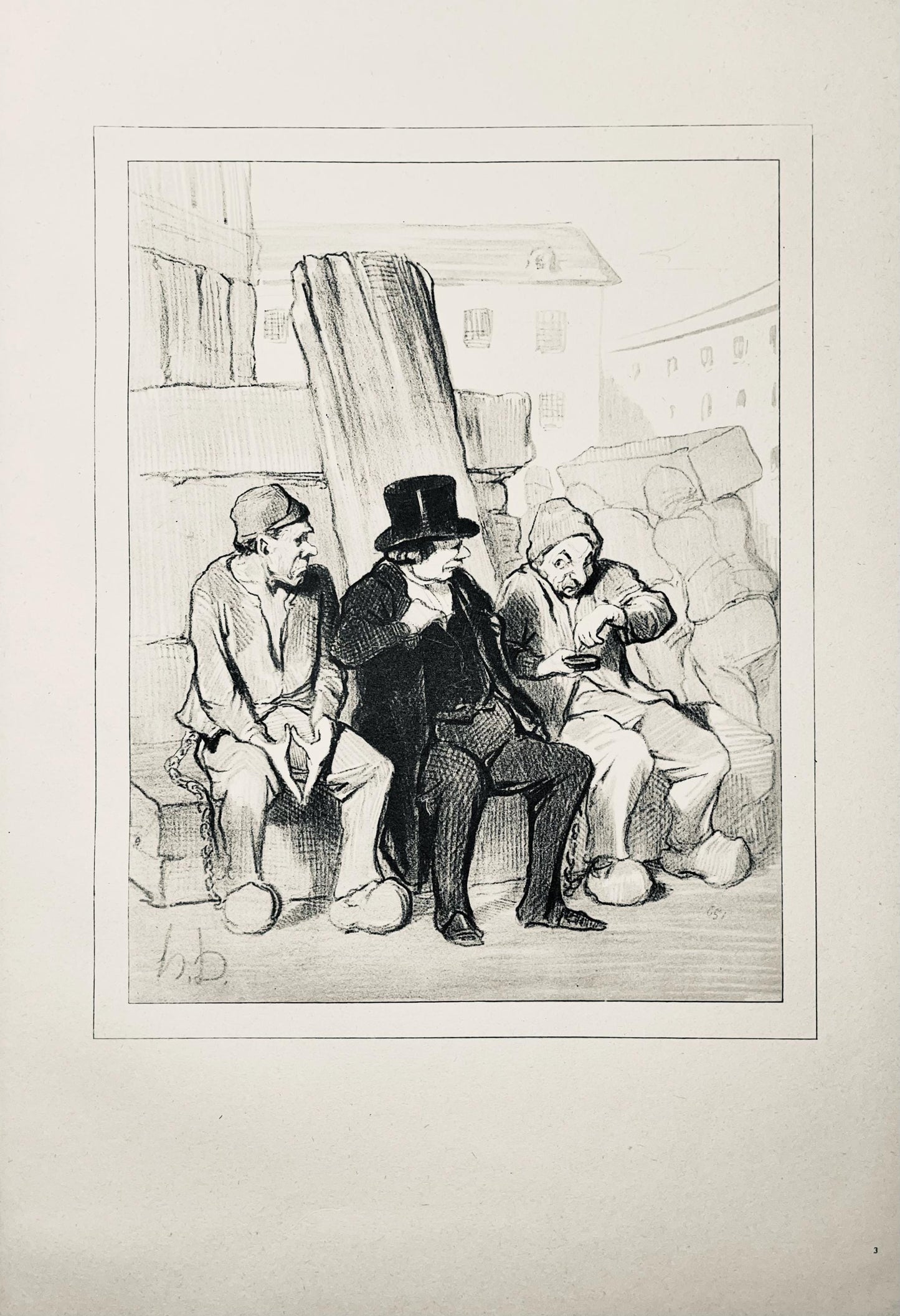 Honor Daumier, Composition, Honor Daumier, Law And Justice, Lithograph