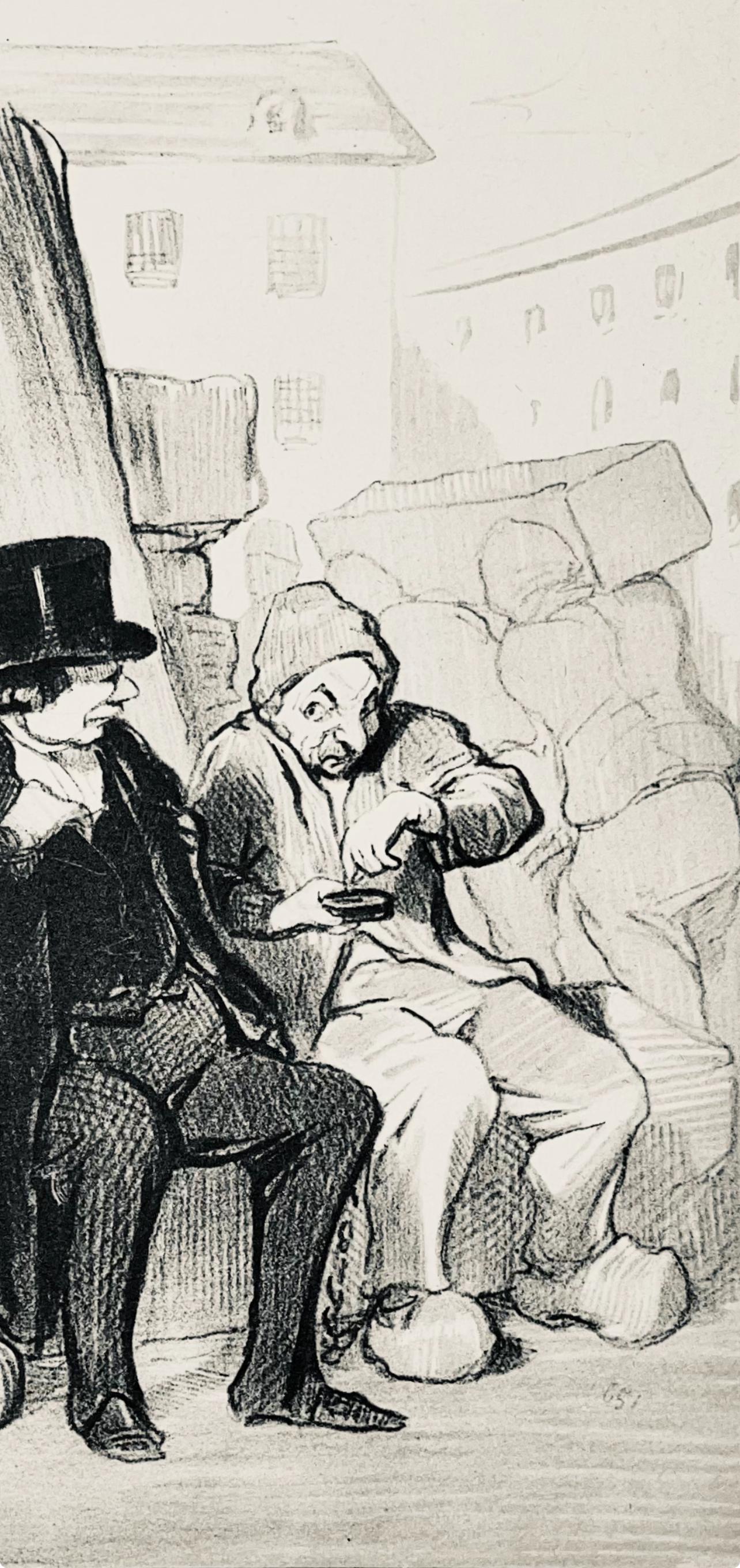 Honor Daumier, Composition, Honor Daumier, Law And Justice, Lithograph