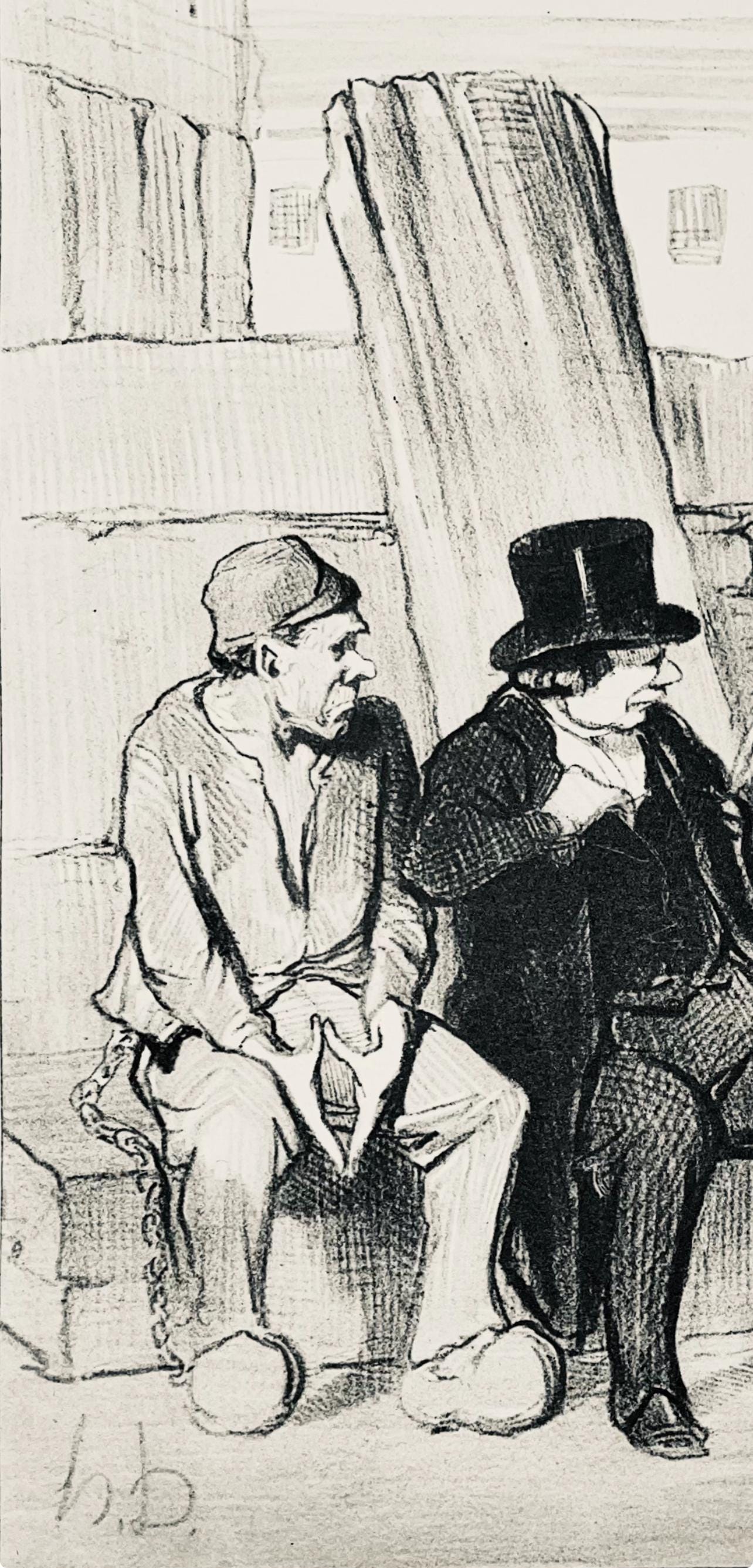 Honor Daumier, Composition, Honor Daumier, Law And Justice, Lithograph