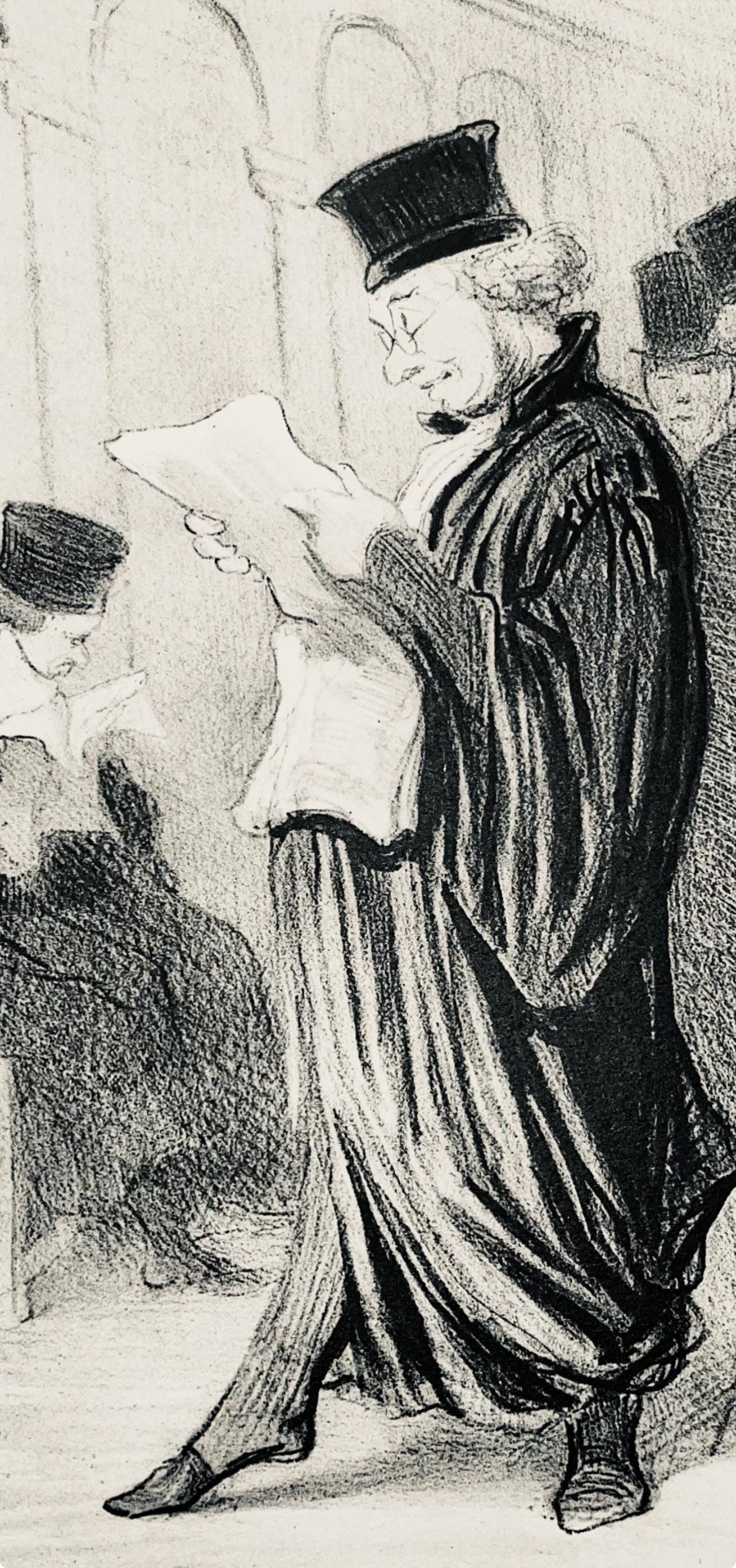 Honor Daumier, Composition, Honor Daumier, Law And Justice, Lithograph