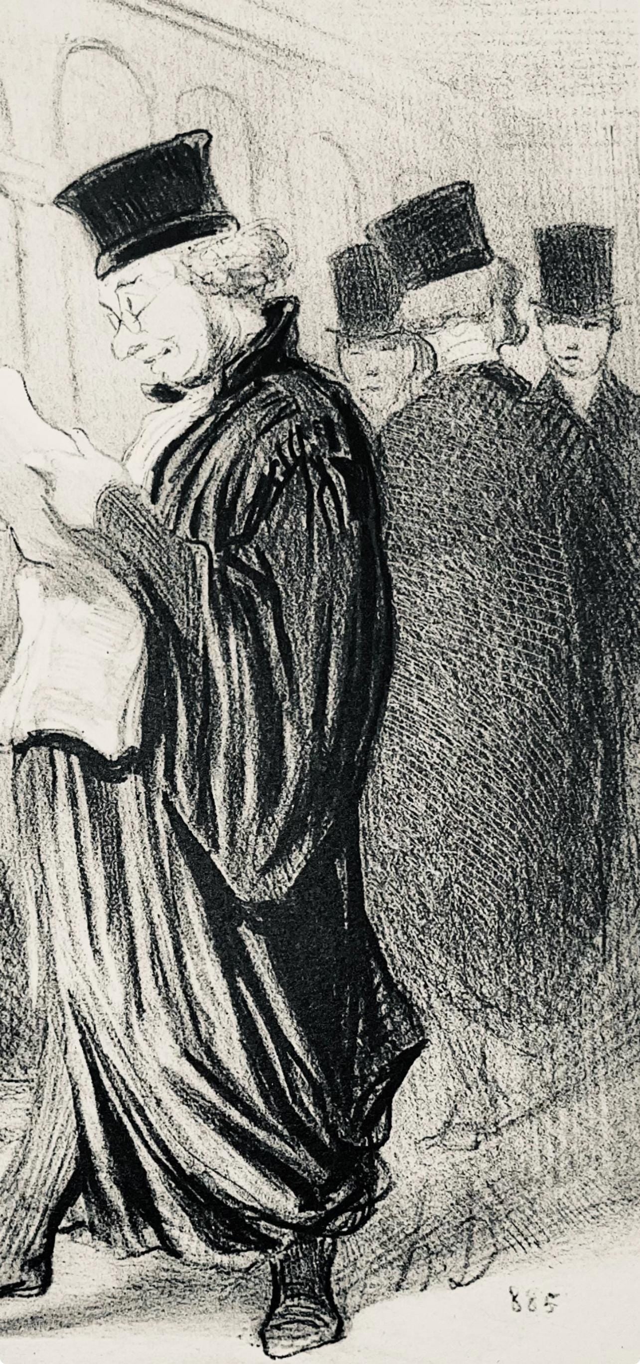 Honor Daumier, Composition, Honor Daumier, Law And Justice, Lithograph