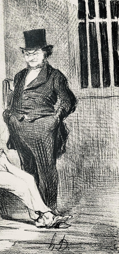 Honor Daumier, Composition, Honor Daumier, Law And Justice, Lithograph