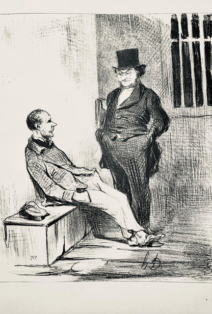 Honor Daumier, Composition, Honor Daumier, Law And Justice, Lithograph