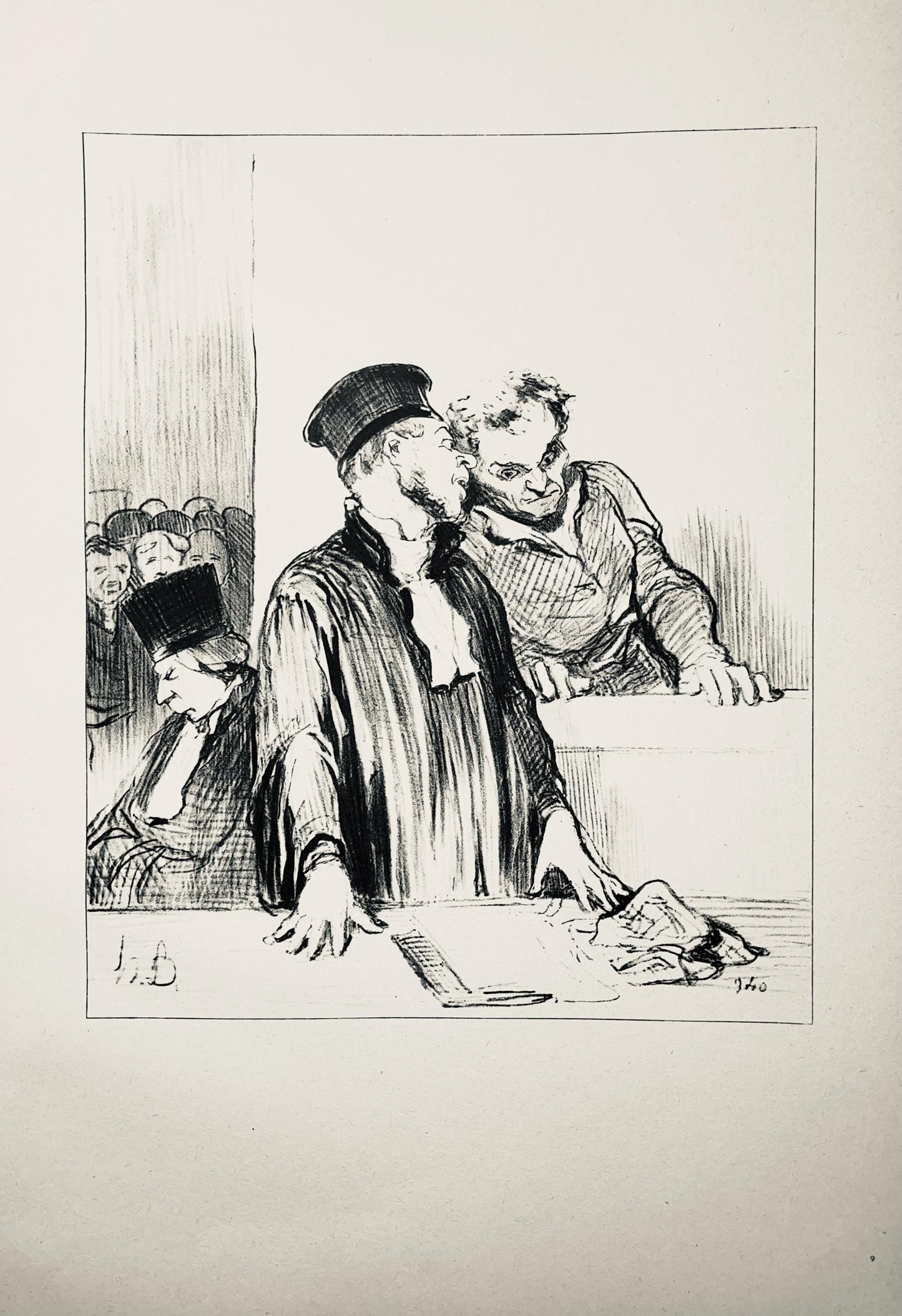 Honor Daumier, Composition, Honor Daumier, Law And Justice, Lithograph