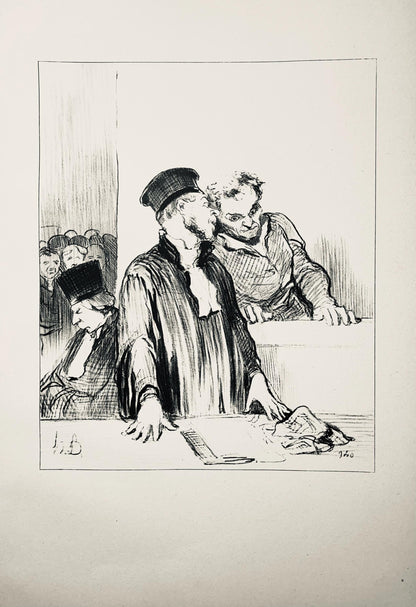 Honor Daumier, Composition, Honor Daumier, Law And Justice, Lithograph
