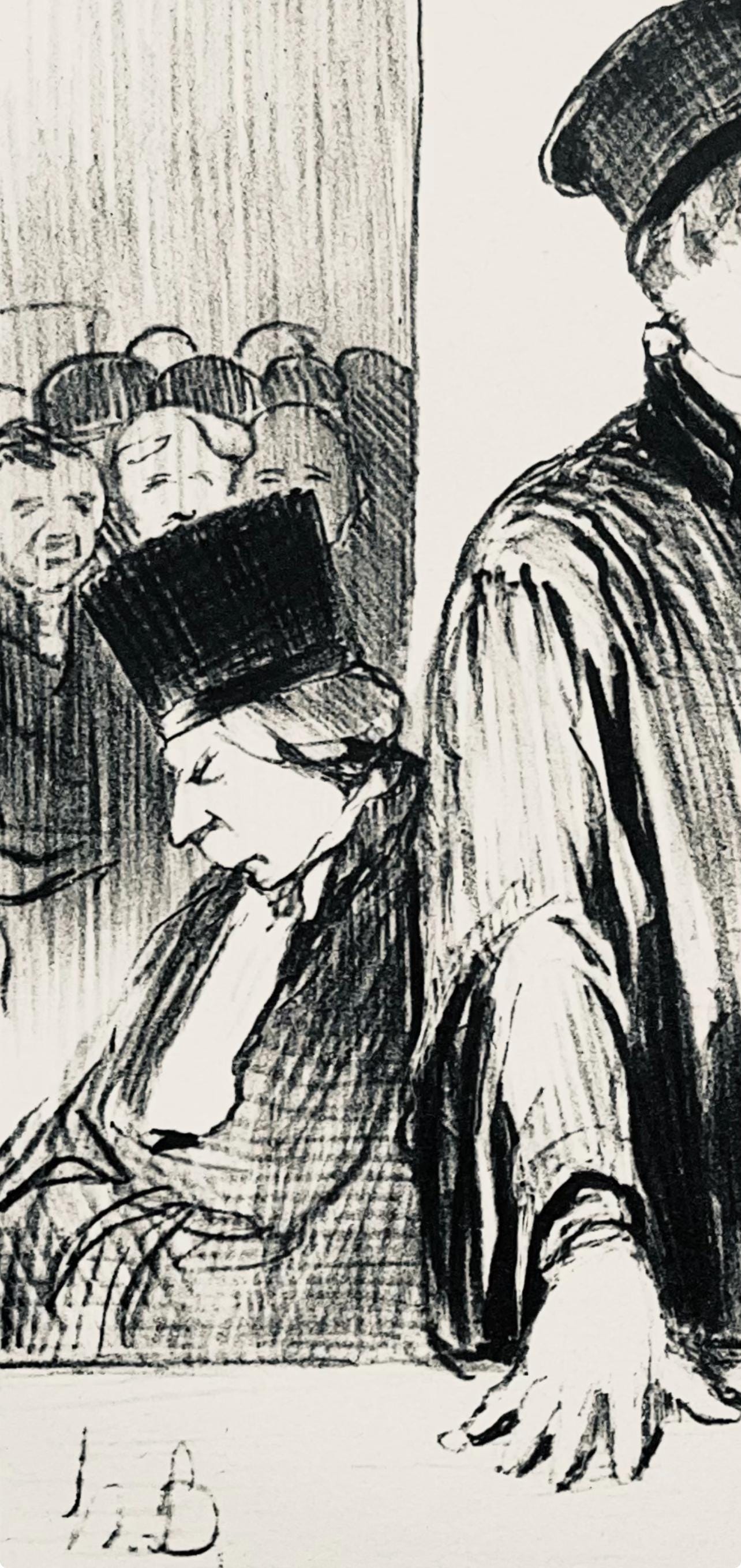 Honor Daumier, Composition, Honor Daumier, Law And Justice, Lithograph