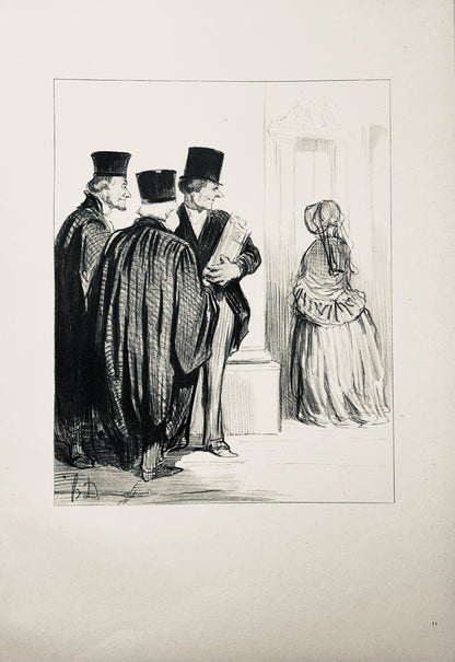 Honor Daumier, Composition, Honor Daumier, Law And Justice, Lithograph